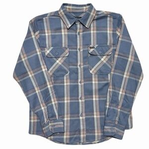 Brixton Shirt Men's Small Blue Plaid Bowery Flannel Long Sleeve Standard Fit